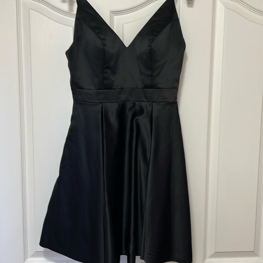 Beautiful Black Shiny Prom/Dinner Dress - Size 4 - Like New